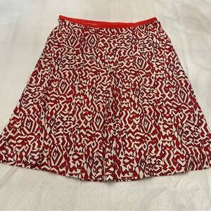 DVF Diane Von Furstenberg vintage Red geo pull-on elastic Skirt 2304